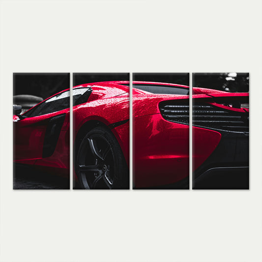 4pcs McLaren MP4 12C Red Supercar Sports Car Wall Art Canvas Framed 45x80cm        - High Quality Print 100% Australian Made Wall Canvas Ready to Hang