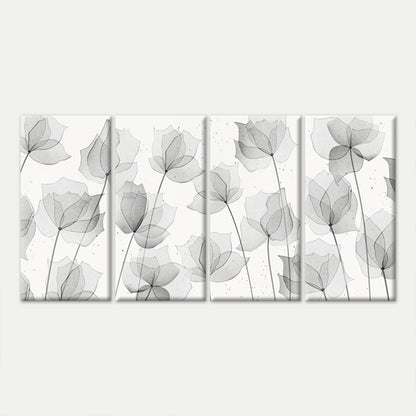 4pcs Abstract Watercolor Smoke Grey Blossom Wall Art Canvas Framed 45x80cm        - High Quality Print 100% Australian Made Wall Canvas Ready to Hang