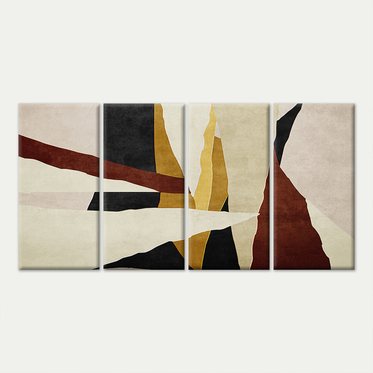 4pcs Modern Abstract Geometric Earth Tone Wall Art Canvas Framed 45x80cm - High Quality Print 100% Australian Made Wall Canvas Ready to Hang