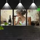 3pcs Elegant Women Drinking Red Wine Canvas Unframed - High Quality Print 100% Australian Made Wall Canvas