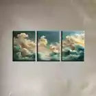 3pcs Peaceful Abstract Golden Scenery Wall Art Set Canvas Framed 60x90cm - High Quality Print 100% Australian Made Wall Canvas Ready to Hang