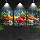 3pcs Colorful Soccer Ball with Dynamic Splashes Canvas Unframed - High Quality Print 100% Australian Made Wall Canvas - Bella Home Decor