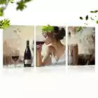 3pcs Elegant Women Drinking Red Wine Canvas Unframed - High Quality Print 100% Australian Made Wall Canvas