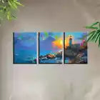 3pcs Modern Decorative Archaic Style Yellow Canvas Unframed - High Quality Print 100% Australian Made Wall Canvas