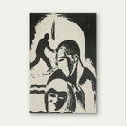 Monochrome Expressionist Figures Black & White Metal Print Ready to Hang
