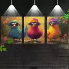 3pcs Whimsical Chicken Playful Farm Animal Canvas Unframed - High Quality Print 100% Australian Made Wall Canvas