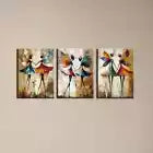 3pcs Charming Vintage Abstract Confident Dancer  Canvas Unframed - High Quality Print 100% Australian Made Wall Canvas - Bella Home Decor