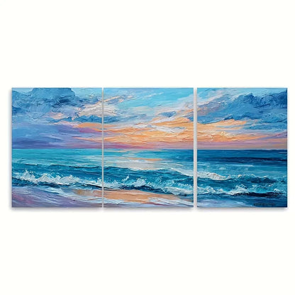 3pcs Sunrise Seascape Sunset Metal Print Ready to Hang Art