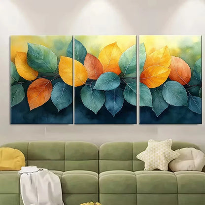 3pcs Watercolour Leaves Metal Print Ready to Hang Art