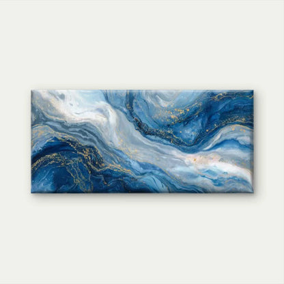 Blue & Golden Abstract Wall Art Canvas Office Home Room Framed 120x60cm