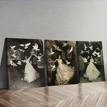 3pcs The trapped bride Wall Art Set Canvas Unframed - High Quality Print 100% Australian Made Wall Canvas