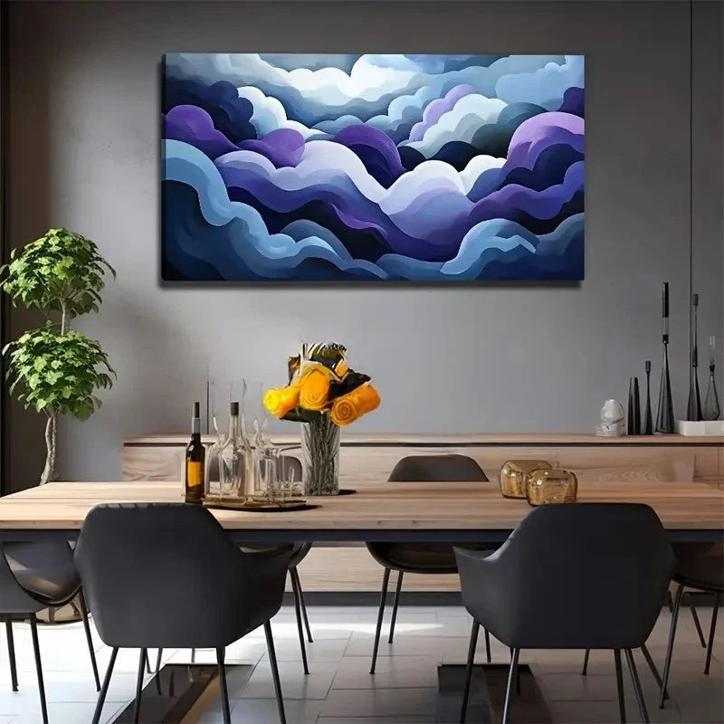 Large Abstract Cloud Wall Art Canvas Office Home Room Framed 120x60cm