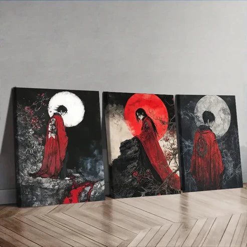 3pcs Featuring The Dark Lord of Hell Wall Art Canvas Unframed - High Quality Print 100% Australian Made Wall Canvas