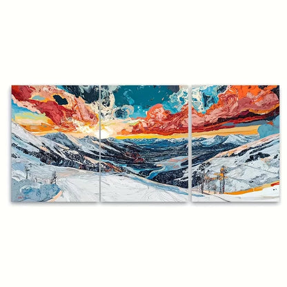 3pcs Alta Utah Ski Rocky Mountains Metal Print Ready to Hang Art - Bella Home Decor
