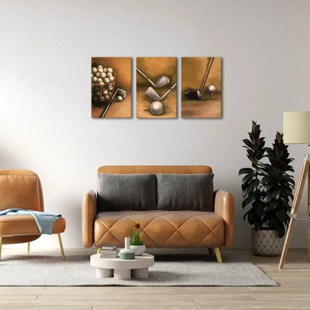 3pcs Vintage Balls Artwork Gym Metal Print Ready to Hang Art
