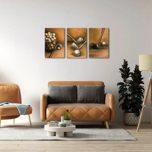 3pcs Vintage Balls Artwork Gym Metal Print Ready to Hang Art