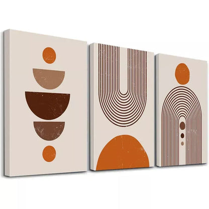 3pcs Minimalist Geometric Art Canvas Framed 40x60cm - High Quality Print 100% Australian Made Wall Canvas Ready to Hang