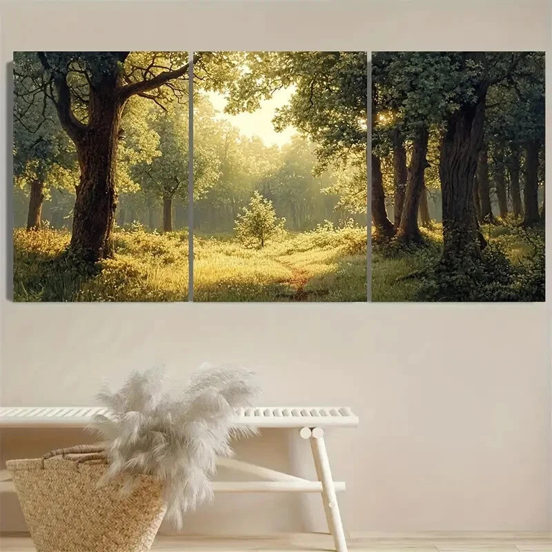 3pcs Countryside Forest Nature Farmhouse Metal Print Ready to Hang Art - Bella Home Decor