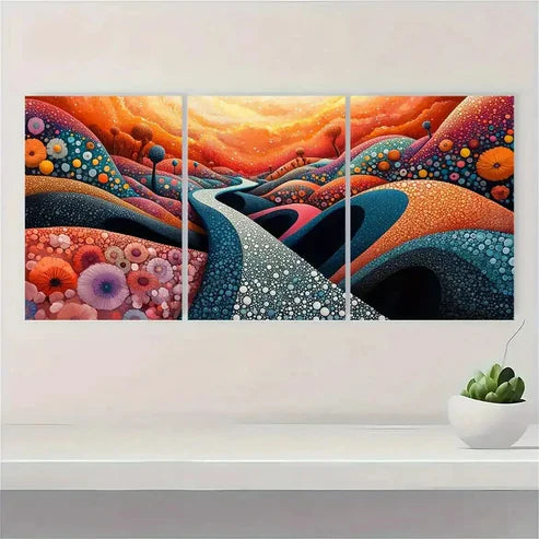 3pcs Abstract Panoramic Jacanid Marble Perfect Wall Art Canvas Unframed - High Quality Print 100% Australian Made Wall Canvas - Bella Home Decor