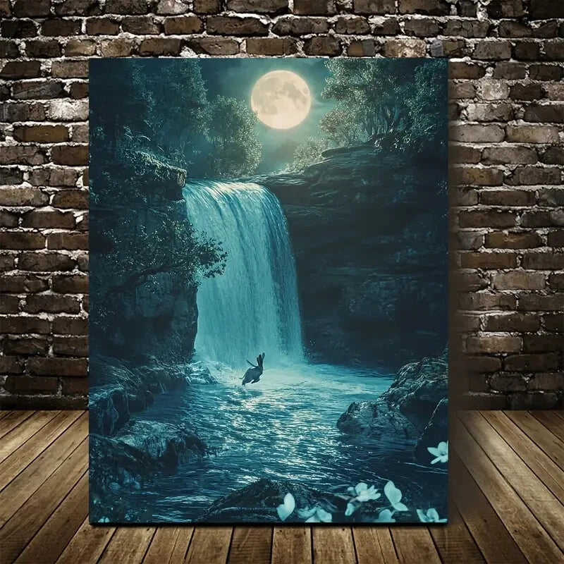 Steampunk Rabbit Scene with Crystal Clear Painting  40x60cm Metal Print Ready to Hang - Bella Home Decor