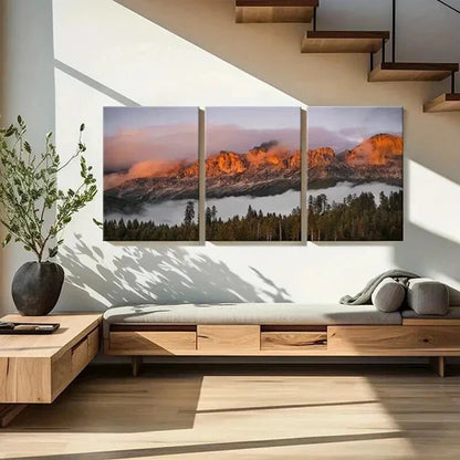 3pcs Sunset Mountains & Forest Wall Art Canvas Unframed - High Quality Print 100% Australian Made Wall Canvas