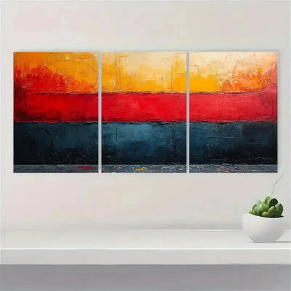 3pcs Abstract Texture Paintings Original Textured Metal Print Ready to Hang Art - Bella Home Decor