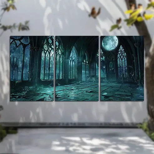 3pcs Gothic Backdrop with Dark Art Set Canvas Unframed - High Quality Print 100% Australian Made Wall Canvas