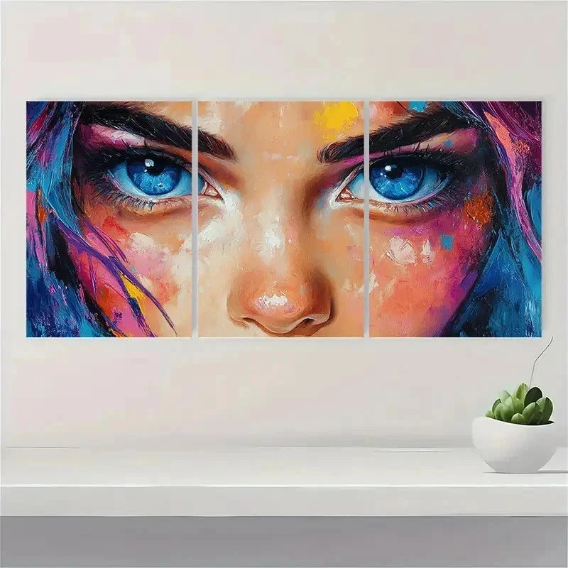 3pcs Abstract Colorful Woman Colorful Perfect Wall Art Set Canvas Framed 60x90cm - High Quality Print 100% Australian Made Wall Canvas Ready to Hang - Bella Home Decor