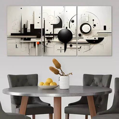 3pcs d Striking Modern Geometric Canvas Framed 60x90 cm - High Quality Print 100% Australian Made Wall Canvas Ready to Hang