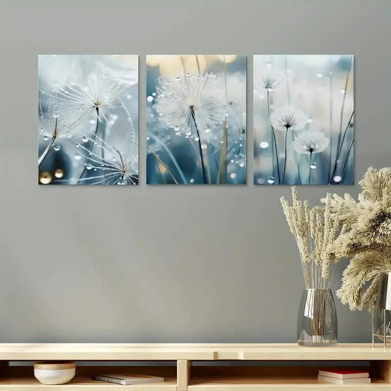3pcs Tiny Wet World Metal Print Ready to Hang Art