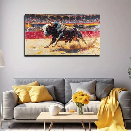 Spanish Bullfighting Wall Art Canvas Office Home Room Framed 120x60cm