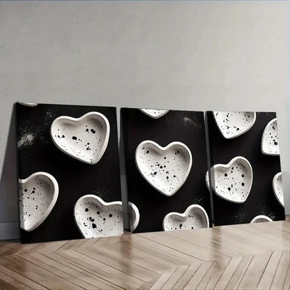 3pcs Shape on black background  Wall Art Set Canvas Unframed - High Quality Print 100% Australian Made Wall Canvas