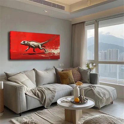 Minimalist Abstract Lizard Wall Art Canvas Office Home Room Framed 120x60cm - Bella Home Decor