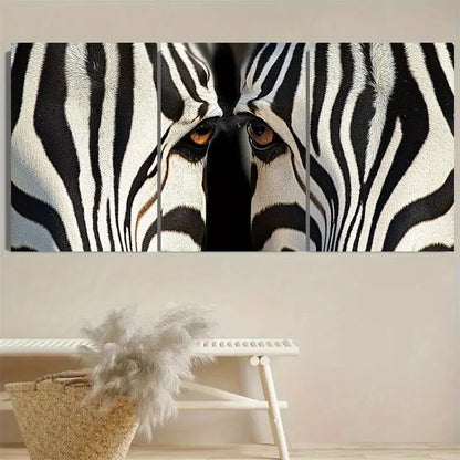 3pcs Zebra Animal Wall Art Set Canvas Framed 60x90cm - High Quality Print 100% Australian Made Wall Canvas Ready to Hang
