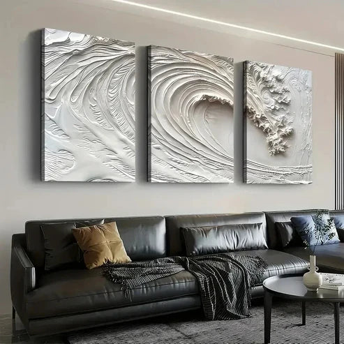 3pcs Modern Wind Abstract Ocean Wall Art Set Canvas Unframed - High Quality Print 100% Australian Made Wall Canvas