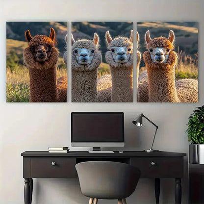 3pcs Bend Oregon Alpaca Farm Photography Metal Print Ready to Hang Art - Bella Home Decor