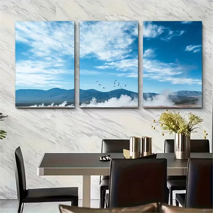 3pcs Fly Geyser Travel Print Metal Print Ready to Hang Art - Bella Home Decor