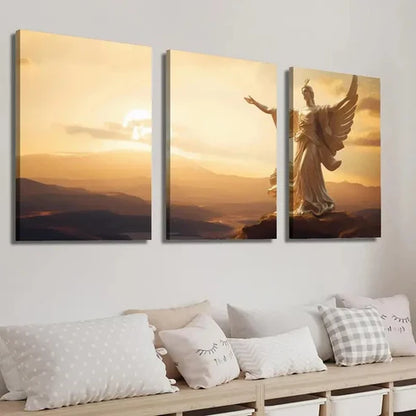 3pcs Sunsetting & Statue of Liberty Wall Art Set Canvas Unframed - High Quality Print 100% Australian Made Wall Canvas