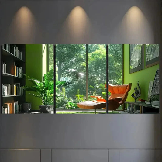 3pcs Modern Vibrant Green-Themed Wall Art Set Canvas Framed 40x60cm - High Quality Print 100% Australian Made Wall Canvas Ready to Hang