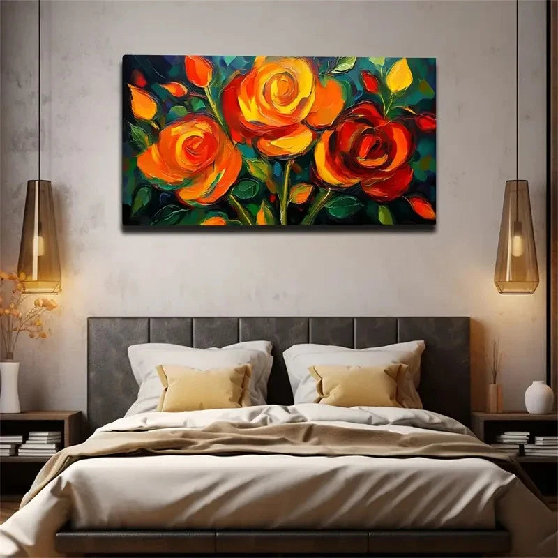 Red Flowers Worth Buying Wall Art Canvas Office Home Room Framed 120x60cm