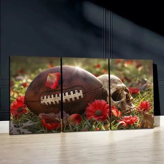 3pcs Skeletons & Flowers Wall Art Canvas Unframed - High Quality Print 100% Australian Made Wall Canvas