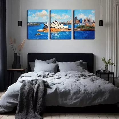 3pcs Sydney, Opera House Wall Art Set Wall Art Canvas Unframed - High Quality Print 100% Australian Made Wall Canvas