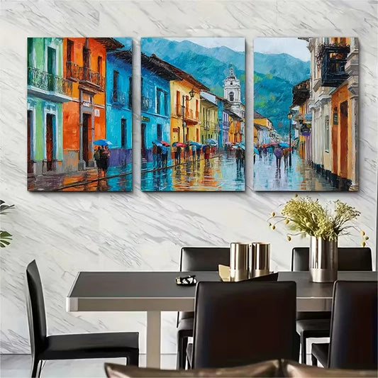 3pcs Bogota Colombia Street Scene Metal Print Ready to Hang Art
