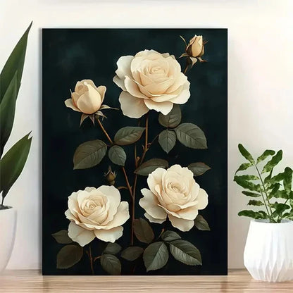 Beautiful Elegant Vintage Flowers Painting 60x90cm Metal Print Ready to Hang