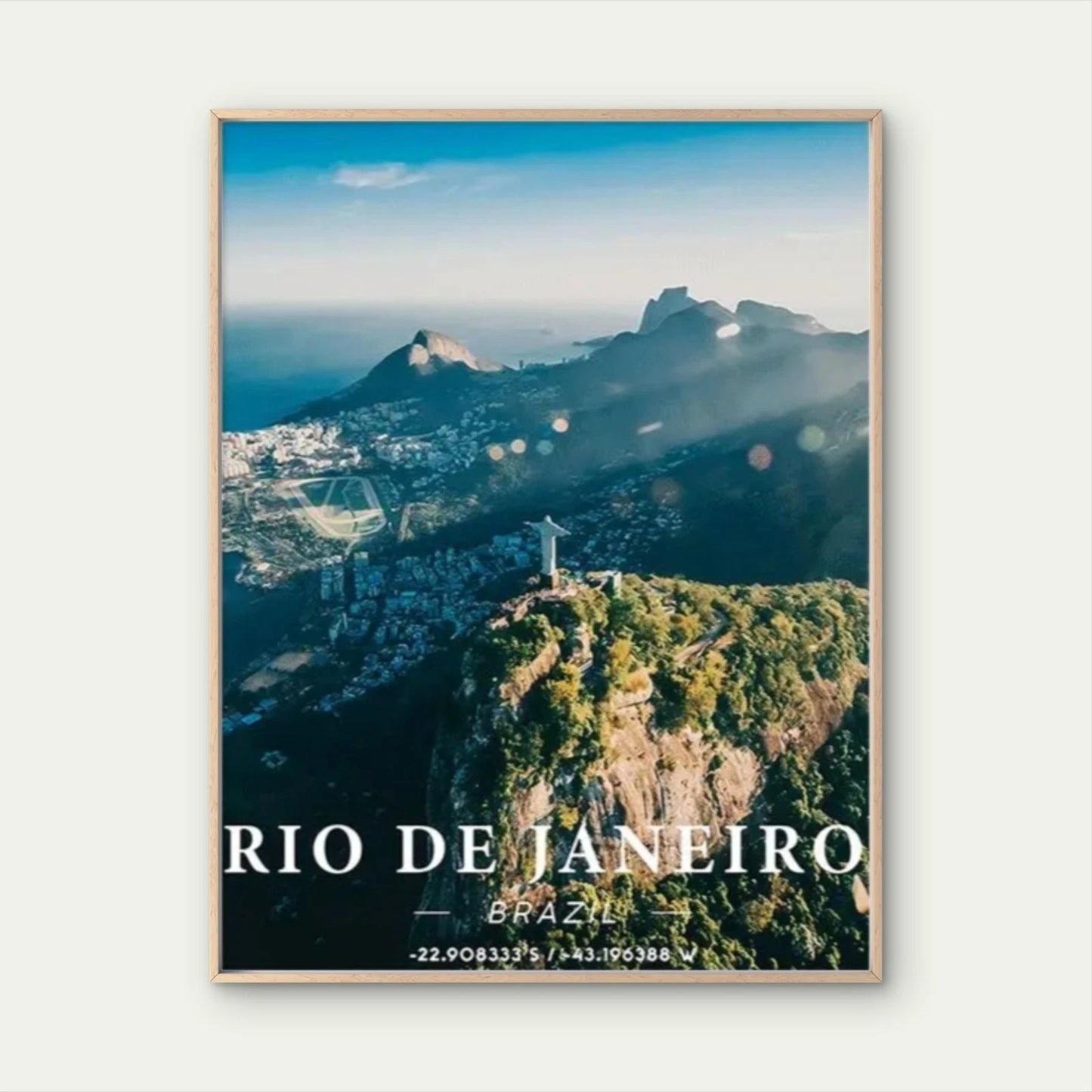 Rio de Janeiro Statue & Sugarloaf Mountain Travel Poster Print Wall Art - Bella Home Decor