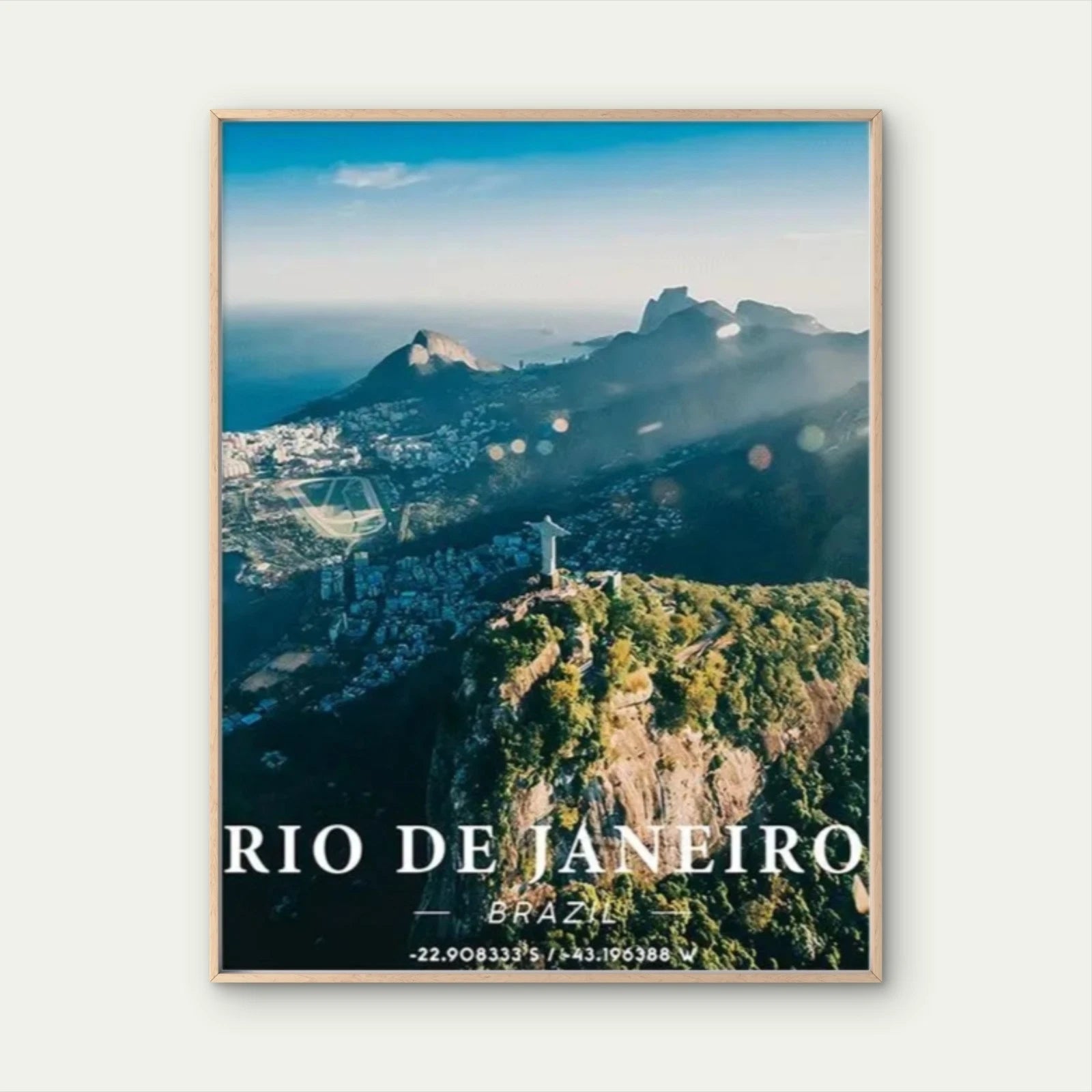 Rio de Janeiro Statue & Sugarloaf Mountain Travel Poster Print Wall Art - Bella Home Decor