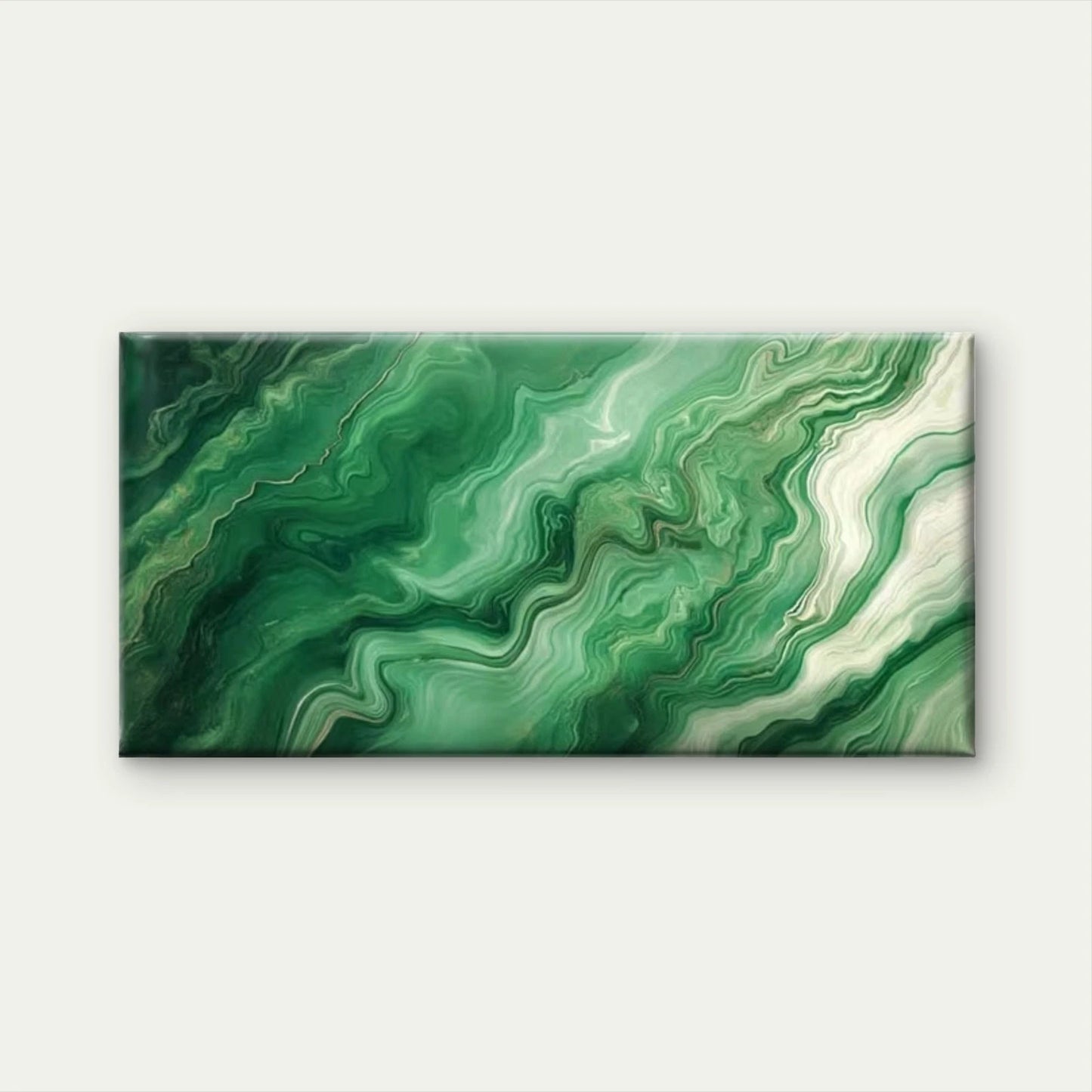 Green Tones Effects Wall Art Canvas Office Home Room Framed 120x60cm