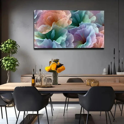 Transparent Colorful Petal Flow Wall Art Canvas Office Home Room Framed 120x60cm