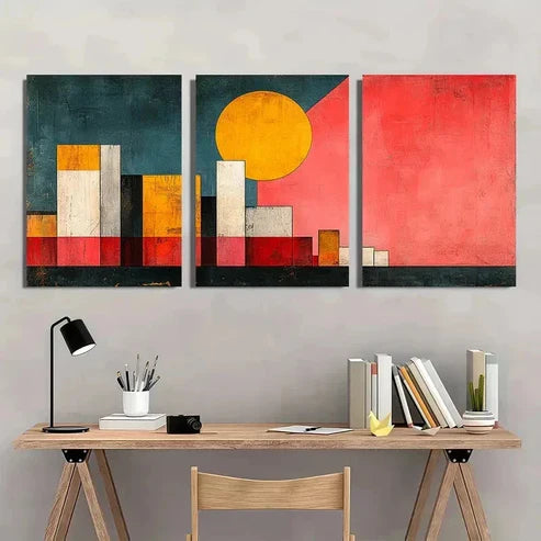 3pcs Abstract Color Block Minimalist Wall Art Canvas Unframed - High Quality Print 100% Australian Made Wall Canvas