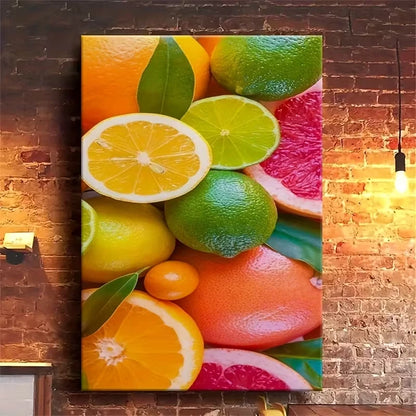 Colorful Oranges, Lemons & Grapefruits Design 60x90cm Metal Print Ready to Hang